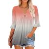 3/4 рукава топы для женщин повседневные оборки V-образный вырез футболки рабочие блузки нарядные туники топы