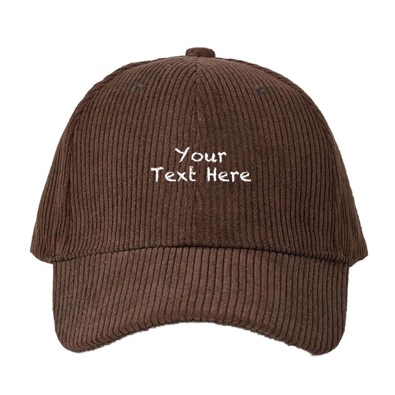 Corduroy Baseball Cap Men Women Customizable Style Trendy Fashionable Streetwear Adjustable Dad Cap Sun Hat For Personalization Outdoor Cap
