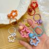 Metal Keyrings With Open Ring Buckle Star Bells Pendant Colored Keychain For Diy Jewelry Making Key Ring Accessories