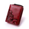 New Women Leather Wallet Oil Wax Leather Retro Short Leather Fashion Zipper Bag