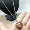 Womens Fashion Vintage Accessories Bohemia Leopard Print Heart Necklace Sweater Chain Personality Chinese Style Gift