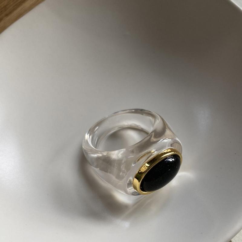 Кольцо из смолы с геометрическим узором, прозрачное/янтарного тона, кольцо на палец, минималистичная текстура, водонепроницаемое ювелирное изделие для женщин и девушек