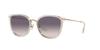 Coach Sunglasses Light Gold with Crystals and Pink Dark Gray Gradient Size 54 HC7135, Lenses,