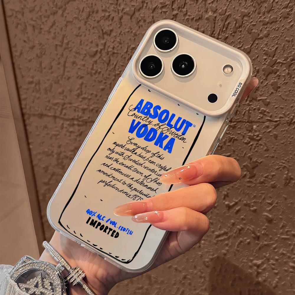 КРУТОЙ Чехол для телефона COOL A-AbsolutS V-VodkaS Для iPhone 17 16 15 14 13 12 11 Pro Max Air Матовый Лазерный Аврора Ударопрочный Funda