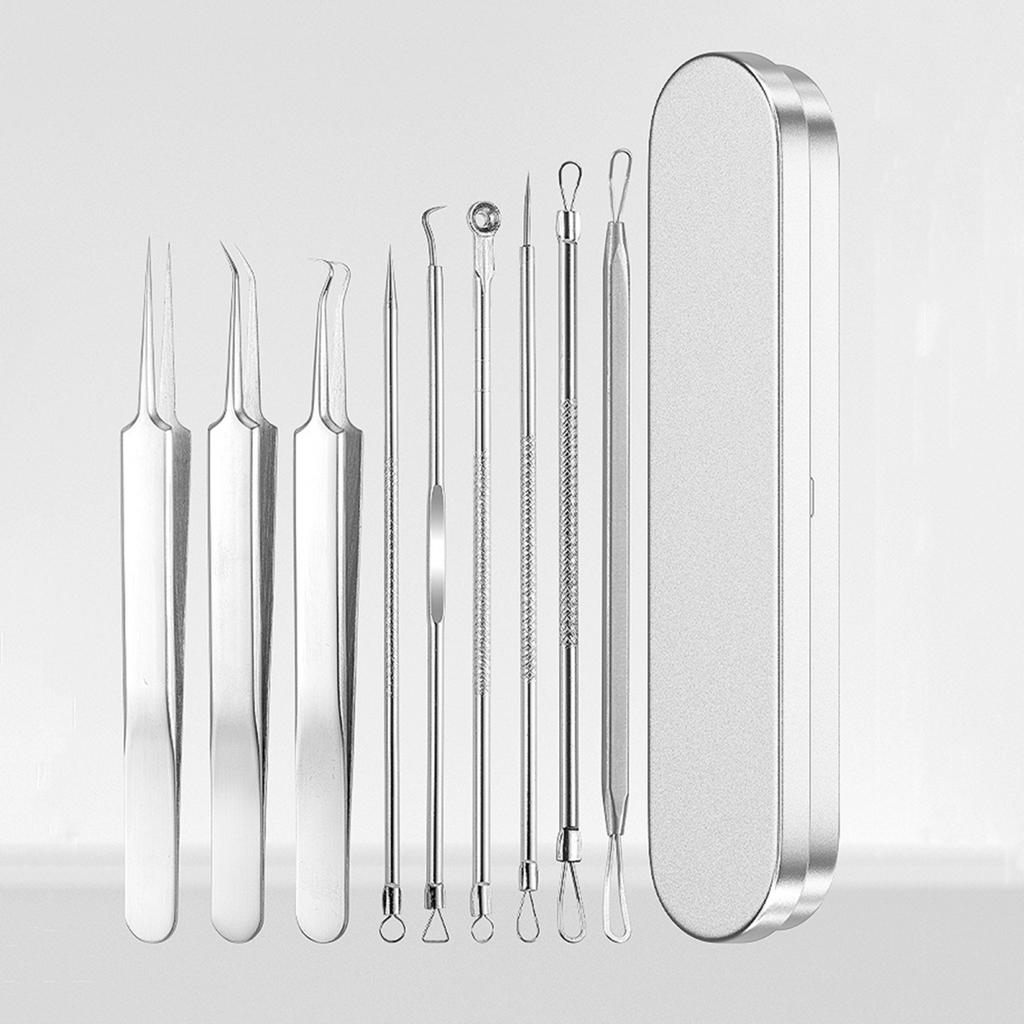 Набор инструментов для удаления черных точек Профессиональный экстрактор черных точек с футляром и 5-кратным увеличительным стеклом для удаления прыщей, черных точек, прыщей, лба, лица, носа