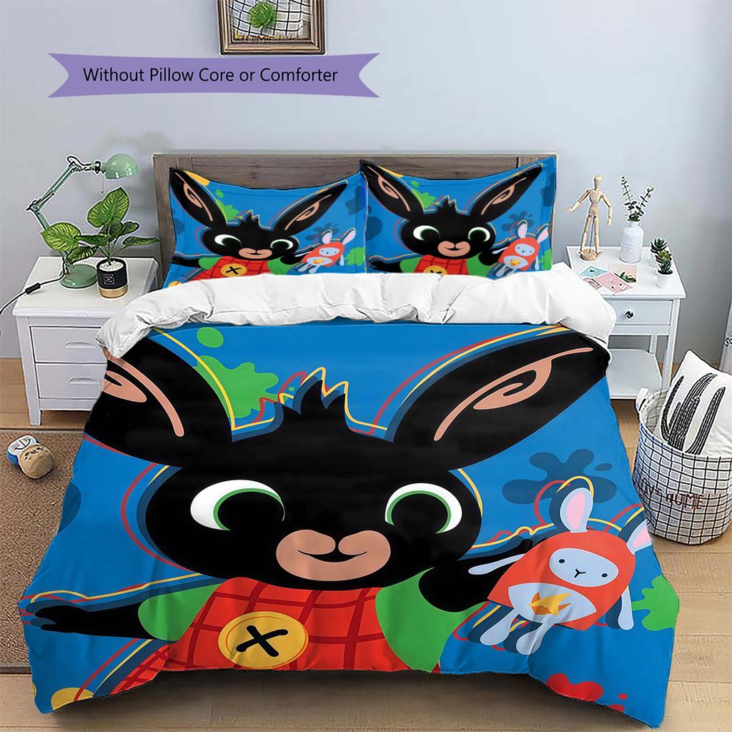 Bing Pattern Bedding Quilt Set Home Decoration Gift (1 * duvet cover + 2 * pillowcase without core)