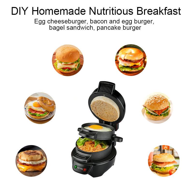 Starlux Breakfast Sandwich and Burger Maker with Egg Fryer and Toaster