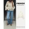 Za2025 Spring New Women's Clothing Elegant Laminated Decoration Stand Collar Long Sleeves Fashion Casual Shirt 2234900