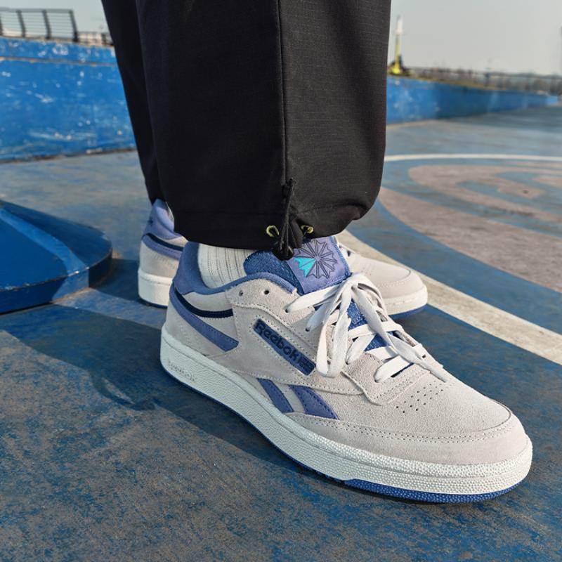 Reebok Кеды для скейтборда Club C REVENGE с низким верхом Унисекс Сине-серые кроссовки 100074165