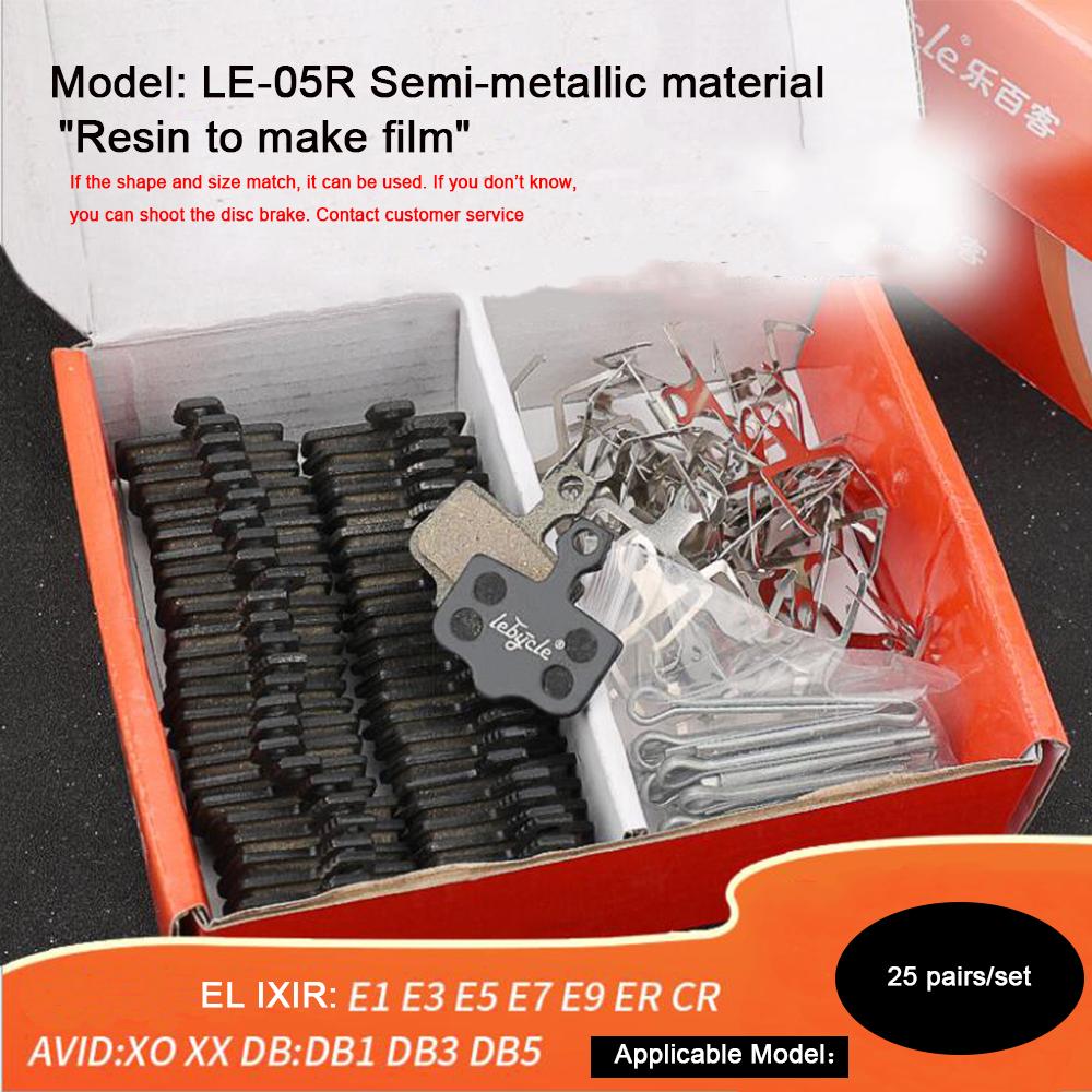 Lebycle-25 Pair MTB Bicycle Disc Brake Pads,Resin,Road Bike Hydraulic Disc Brake Pads,Universal for Shimano,SRAM,AVID,ZOOM,B01S