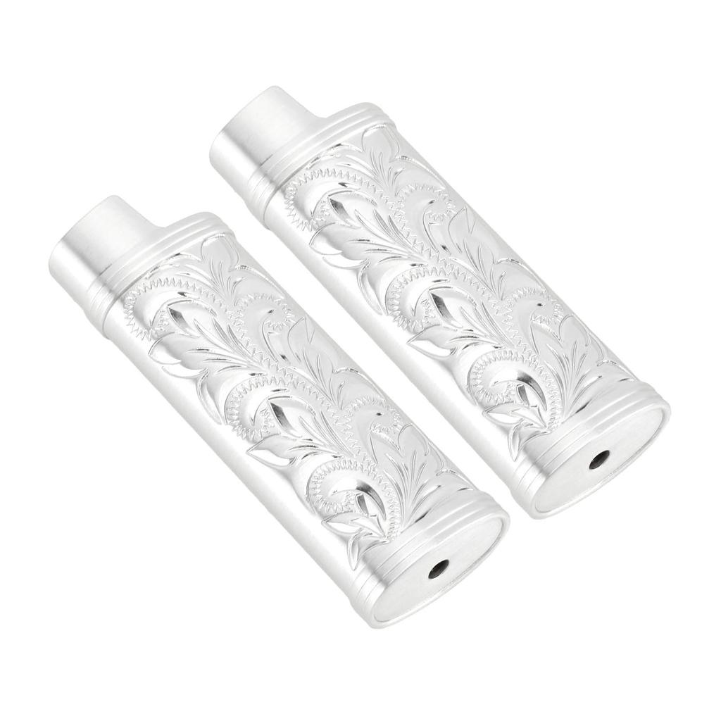 2Pcs Lighter Case Zinc Alloy Lighter Storage Container Floral Pattern for Outdoor Camping Hiking