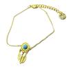 [P3866] - Handmade 'Boho' Turquoise Gold Bracelet