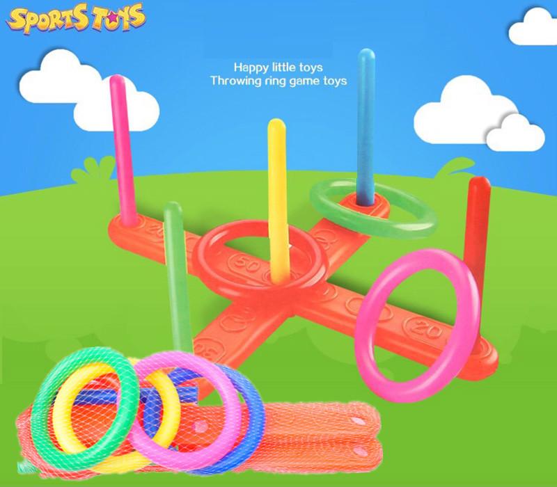 Hoop Ring Plastic Rings Toss Quoits Garden Game Pool Toy Outdoor Fun Set