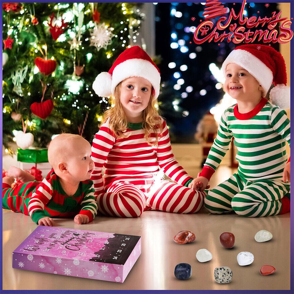 Рождественский календарь на 24 дня 2023, натуральный хрустальный камень, Рождественский слепой ящик, подарок