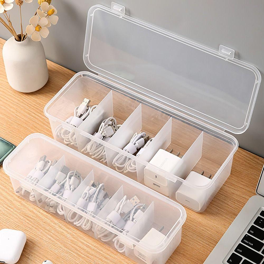 Case Classification Data Cable Organizer Transparent Desktop Organizer  for Office Home