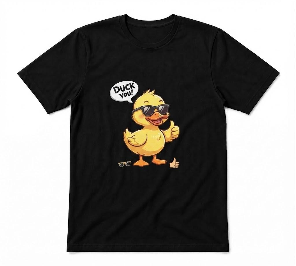 Duck Style Ducky Tee Cute Yellow Duck Duckling Unisex Black T-shirt