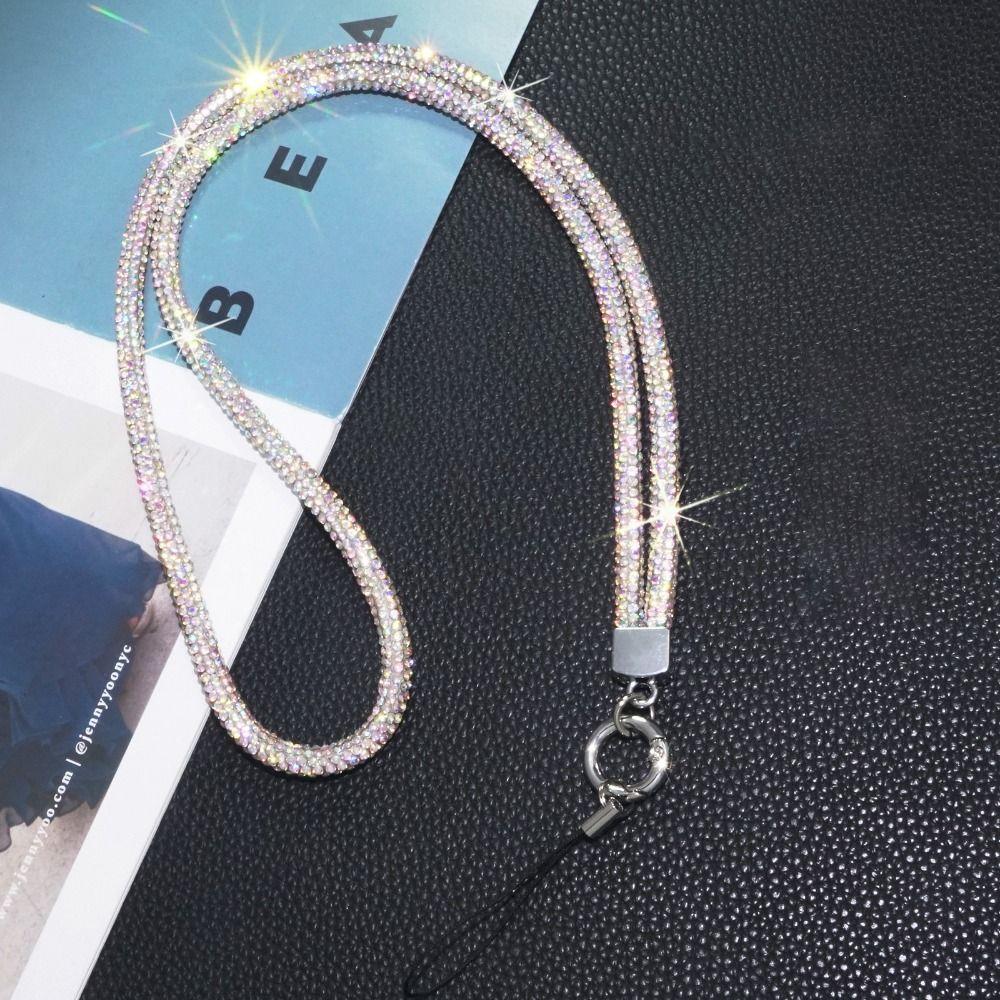 Crystal Phone Rhinestone Lanyard Bright Hanging Strap Luxury Ornaments Keychain  Phone Accessories