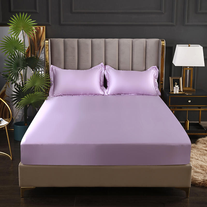 Простыня с резинкой из полиэстерового сатина, простыня на резинке, гладкокрашеное постельное белье из PLA Cool Fiber, простыня на резинке(нет наволочки