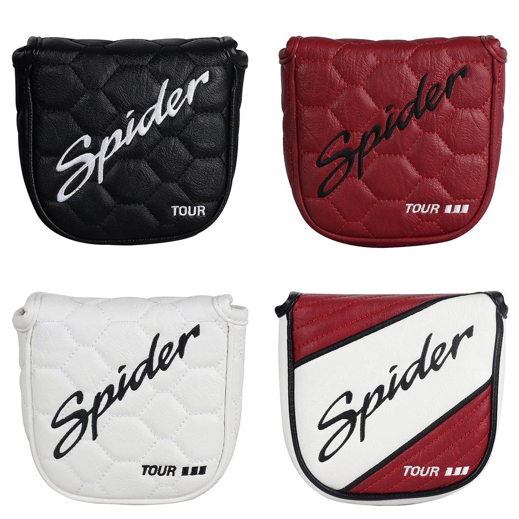 Чехол для головки паттера mytag Golf Mallet для TaylorMade Spider Tour с пяткой, чехол для головки клюшки с магнитом (Сильный магнит) (черный)