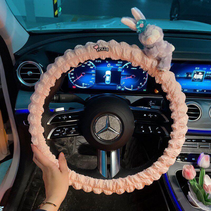 Car Steering Wheel Cover Cute Goddess Style Summer 2024 Korean Cartoon Non-Slip Sweat-Absorbent Ultra-Thin Handle Cover Car Accessories