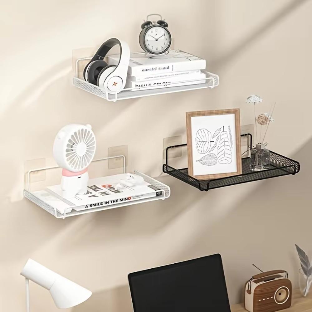 Stainless Steel Floating Wall Shelves Wall-Mounted Storage Rack New Hanging Router Shelves Home