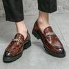 Fashionable Thick Soled Business Leather Mens Shoes Brand Comfortable Classic Loafers Italian Style Elegant Casual Leather Shoes