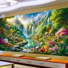 5D Large Mountain Waterfall Landsape DIY Diamond Painting Spring Flowers,Diamond Embroidery Mosaic Jewelry Cross Stitch