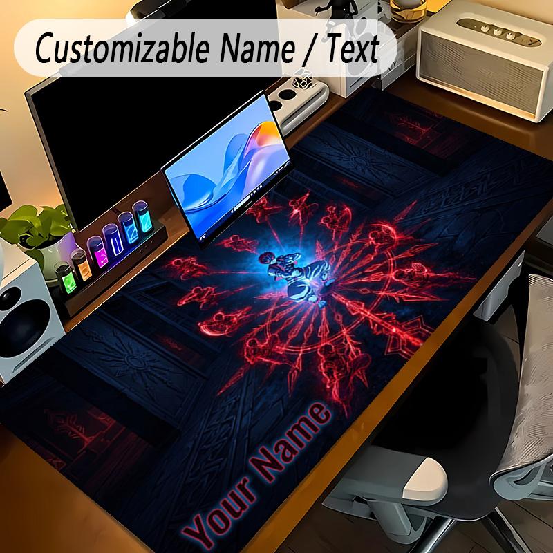 Large Mouse PadDemon Slayer Custom Name Text Personalized Desk Mat Non Slip Gaming Pad