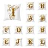 Nordic Gold Pattern Letter Printing Pattern Cushion Cover Home Living Room Sofa Decoration Square Throw Pillow Pillow Cover