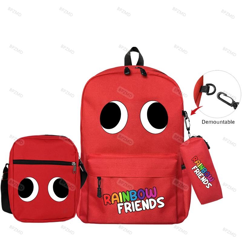 3 шт./компл., оригинальные рюкзаки с радужными друзьями для мальчиков и девочек, школьный рюкзак большой емкости, игровой рюкзак, сумка-пенал