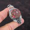 Медный кулон из тулита, ювелирные изделия ручной работы, высококачественный кулон с драгоценным камнем, стерлинговое серебро 925 пробы, кулон с цветком, кулон в стиле бохо, ювелирные изделия для подарка