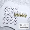 Gradient French Crescent Smile Nail Stickers - Simple & Versatile Design