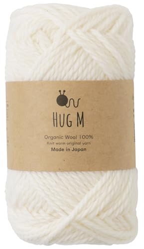 5 мотков пряжи из натуральной шерсти, HUG Medium, средней толщины, 30 г (приблизительно. 64м), 100% шерсть (101. Белый с оттенком)