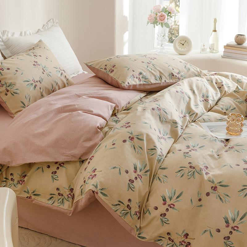 Ins стиль, чистый хлопок, четыре предмета, студенческая общежития, кровать, наволочка, пододеяльник, простыня, комплект из трех предметов