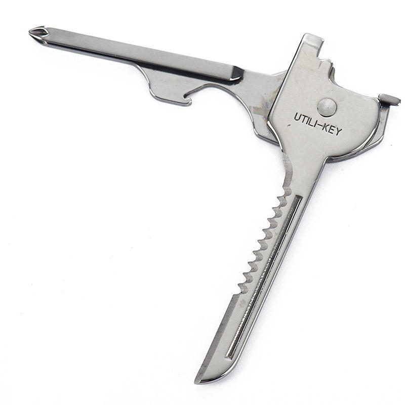 Нержавеющая сталь Utili Key 6 в 1 брелок для ключей Edc Multi-Tool отвертка открывалка