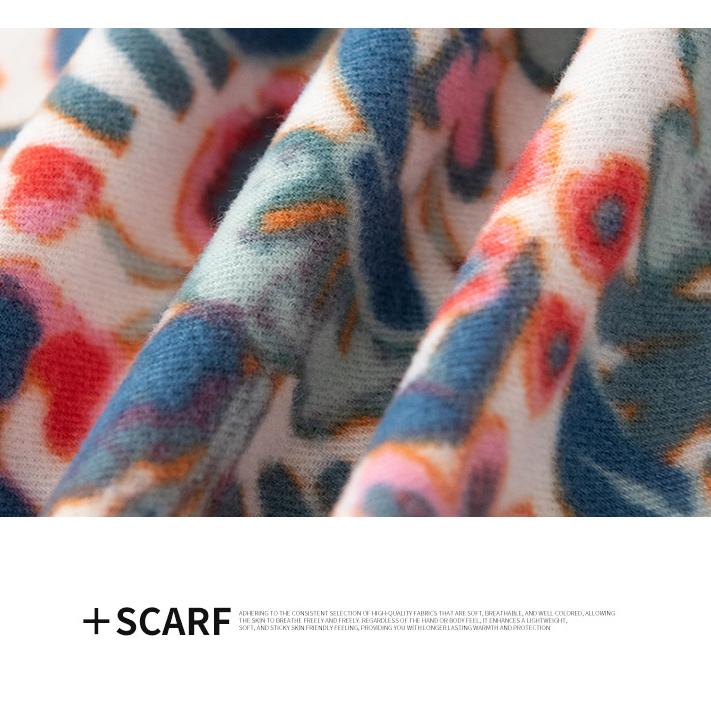 Reversible Soft Cashmere Feel Scarf Large Shawl Wrap Double-side Print Warm Pashmina