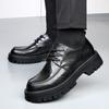 Leather Mens Shoes Mens Oxford Shoes Platform Thick Bottom Brogue Shoes Man Wedding Dress Footwear Classic Business Formal Shoes