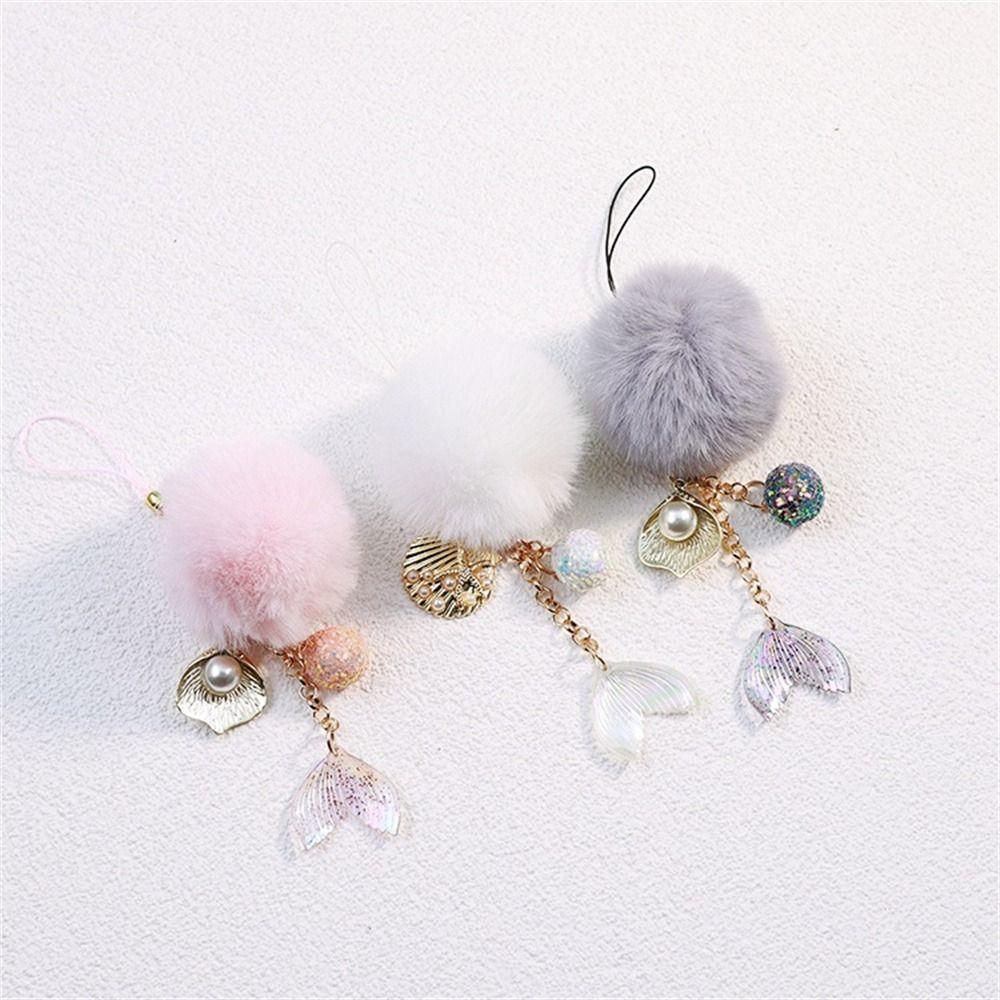 Phone Charm Mobile Phone Strap Fluffy Phone Strap Smart Phone Strap Phone Pendant Fur Ball Lanyards