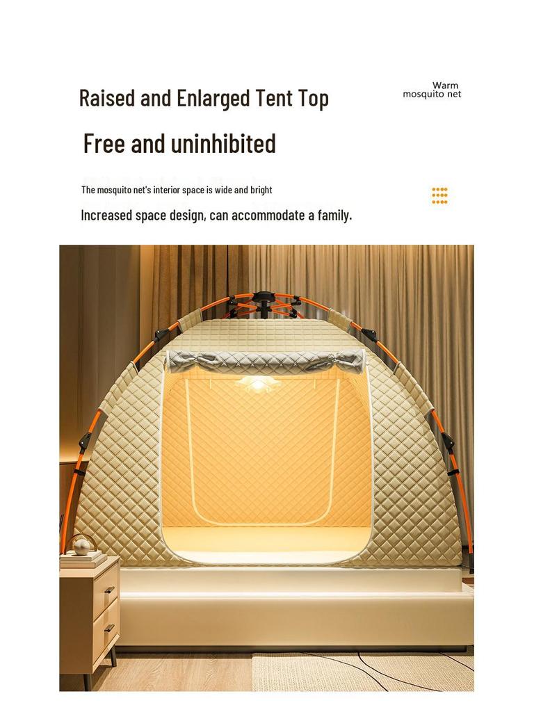 Утолщенная зимняя палатка-москитная сетка: Блокирующий свет, ударопрочный, полнопокрывающий навес-яранга для кровати в помещении