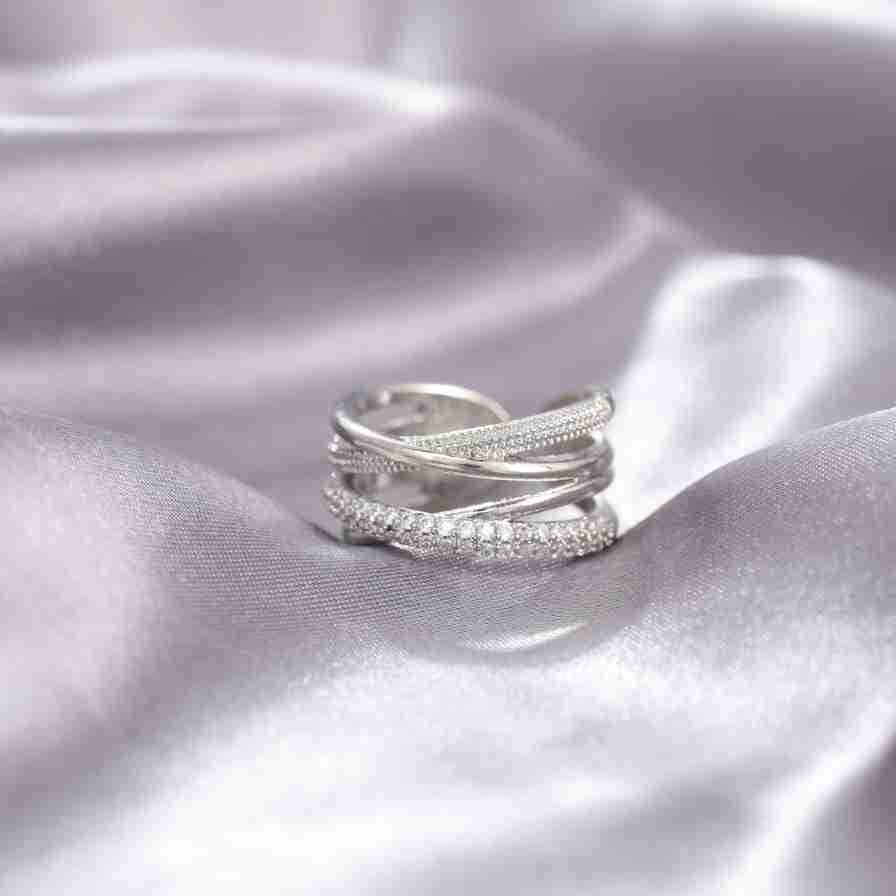 New Time Run Cross Ring, Niche Opening Adjustable Non Fading Ring