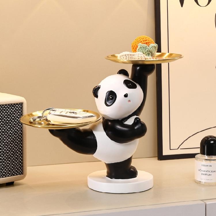 Multipurpose Lovely Pandas Entryway Organizers With Two Trays Accessory for Functional and Stylish Storage Needs