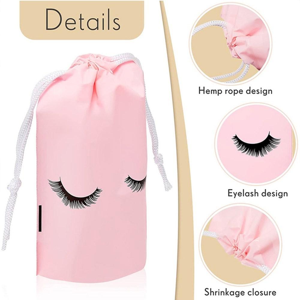 Eyelash Aftercare Bag Plastic Waterproof Toiletry Makeup Pouch Travel with String Accessories Medium 13x18cm