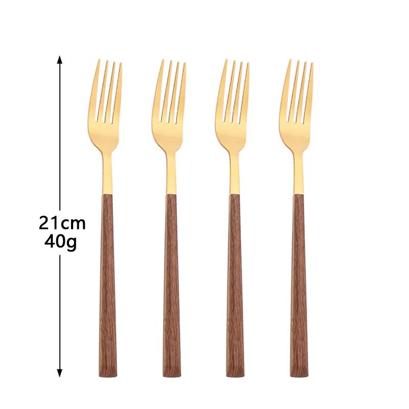 4/12/16Pcs Cutlery Set Chopsticks Knives Forks Spoons Tableware Set with Imitation Wooden Handle Korean Japanese Dinnerware Set