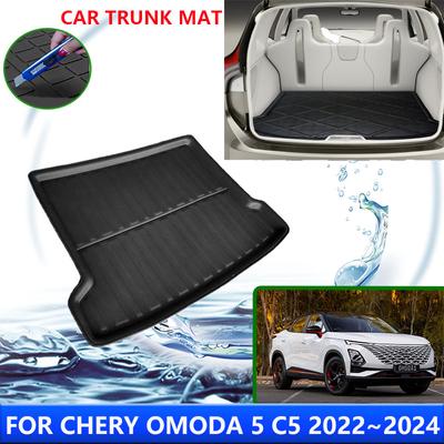Коврики в багажник для Chery Omoda 5 C5 Fownix FX 2025 2025 2025 Ковер-поддон для хранения Накладки Задний вкладыш для багажа Грузовой чехол Аксессуар