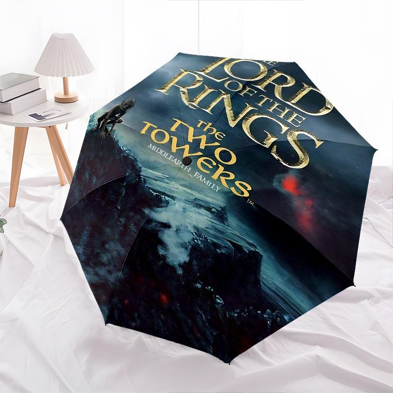 1pc Middle-earth Family Automatic Folding Umbrella - Compact 8-Rib Design, Durable Plastic & Iron1280L