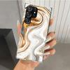 Модный Золотой Розовый Геометрический Мраморный Чехол для Телефона для Samsung Galaxy S26 S24 S23 Ultra S25 Edge S22 S21 Plus S20 FE + Мягкая Печать Она