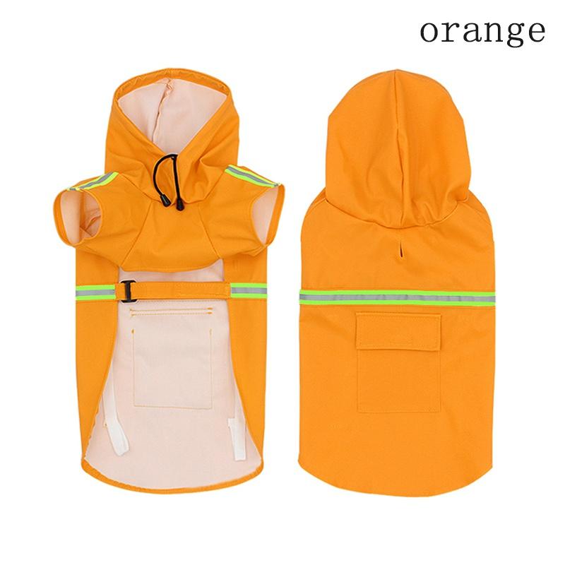 Дождевик для собаки Весенне-летняя одежда Плащ-накидка Светоотражающая полоса Дождевик для питомца Непромокаемый дождевик для собаки с капюшоном