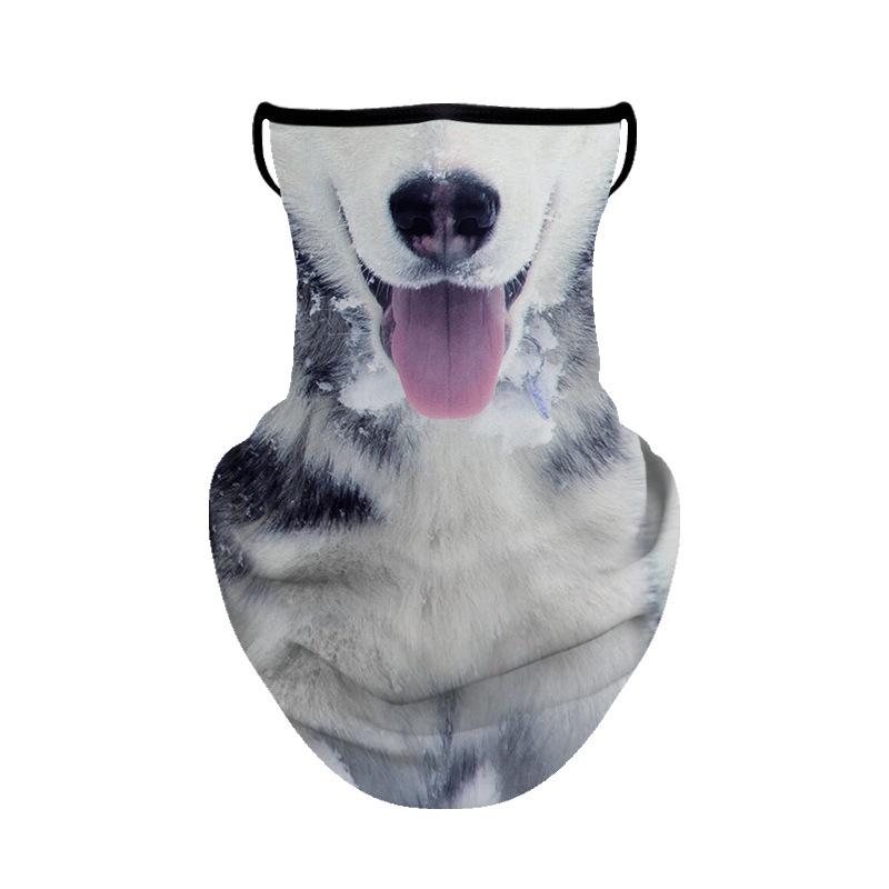 TikTok Animal Face Mask: Outdoor Ear-Hanging Sunscreen Neck Gaiter for Cycling, Ice Silk, Breathable, Summer-Ready