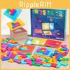 Wooden Puzzle Game For Kids With Colorful Blocks For Brain Development And Family Play