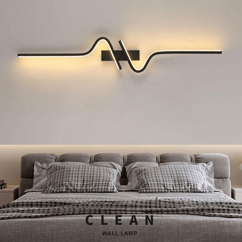 Современные светодиодные настенные светильники, настенные светильники для дивана, фоновые внутренние черные светодиодные настенные светильники, лестницы, домашний интерьер, лампа AC85-265V
